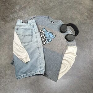 Ecko Unltd Vintage Y2K Graphic T-Shirt Mens Large Gray Rhino Streetwear